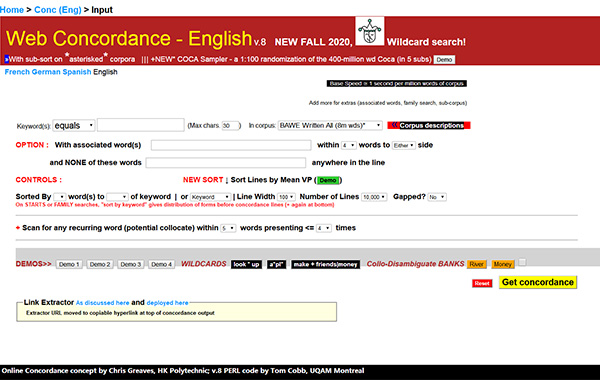 Web Concordance English (單語(yǔ))