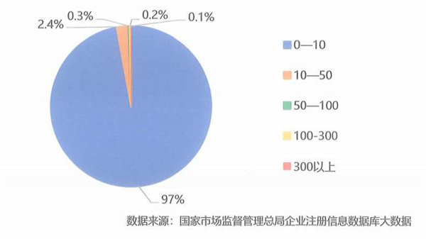 翻譯及語(yǔ)言服務(wù)企業(yè)人員規(guī)模情況